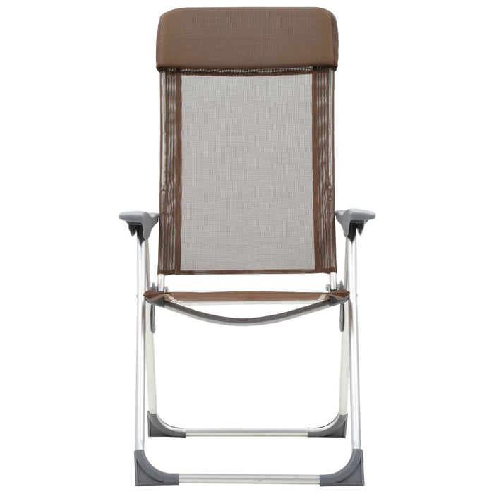 Scaune de camping pliante, 2 buc., maro, aluminiu WALTI