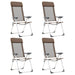 Scaune de camping pliante, 4 buc., maro, aluminiu - WALTI WALTI