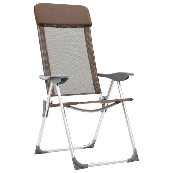 Scaune de camping pliante, 4 buc., maro, aluminiu - WALTI WALTI