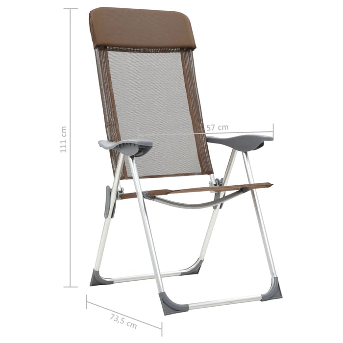 Scaune de camping pliante, 4 buc., maro, aluminiu - WALTI WALTI