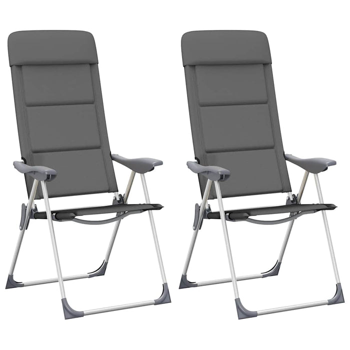 Scaun de camping, 2 buc, gri, 58 x 69 x 111 cm, aluminiu - WALTI WALTI