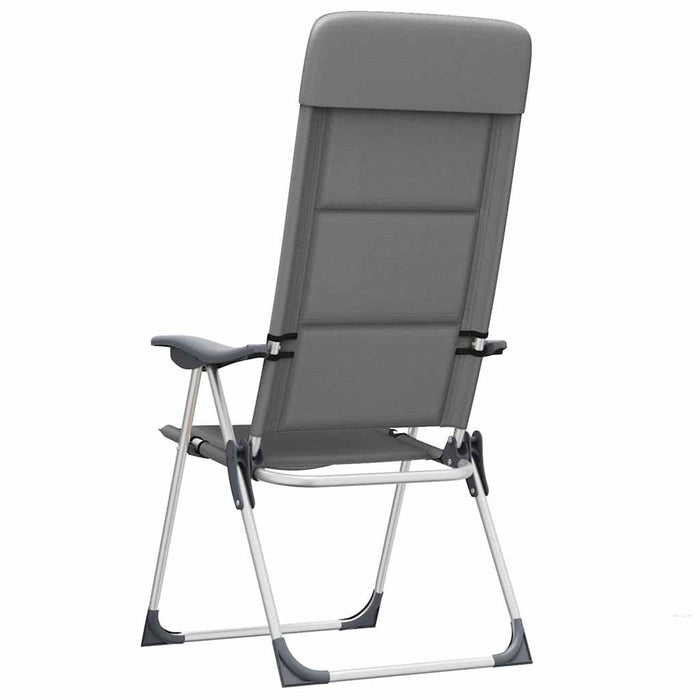 Scaun de camping, 2 buc, gri, 58 x 69 x 111 cm, aluminiu - WALTI WALTI