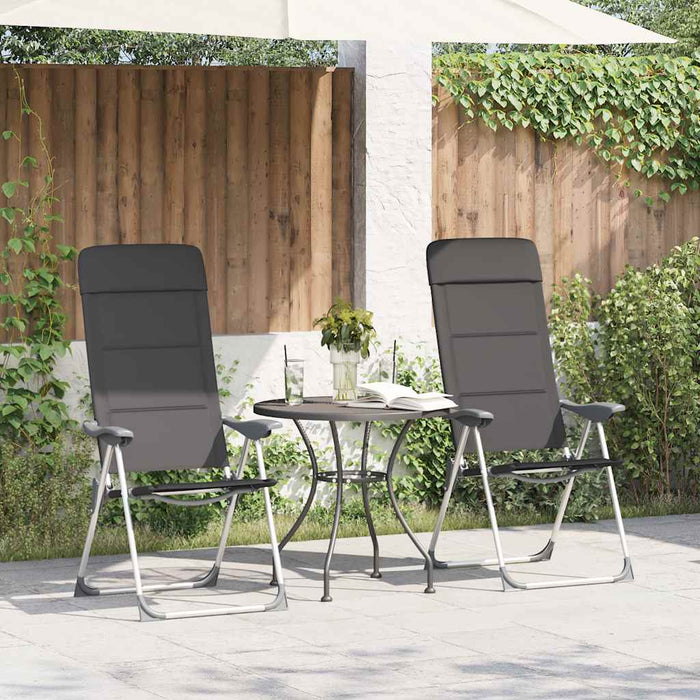 Scaun de camping, 2 buc, gri, 58 x 69 x 111 cm, aluminiu - WALTI WALTI