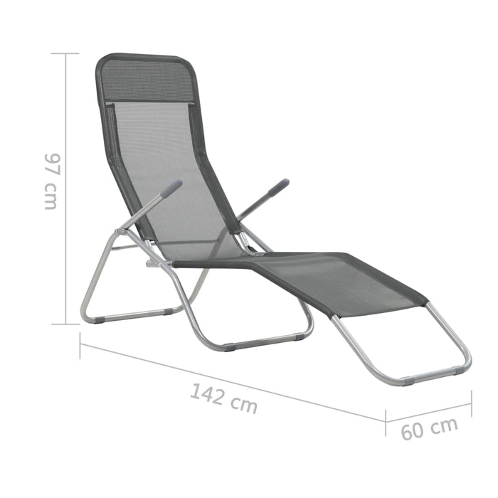 Șezlonguri plajă pliabile 2 buc. antracit textilenă WALTI