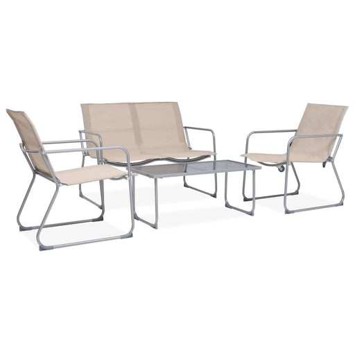 Set mobilier de grădină, 4 piese, crem, oțel și textil - WALTI WALTI