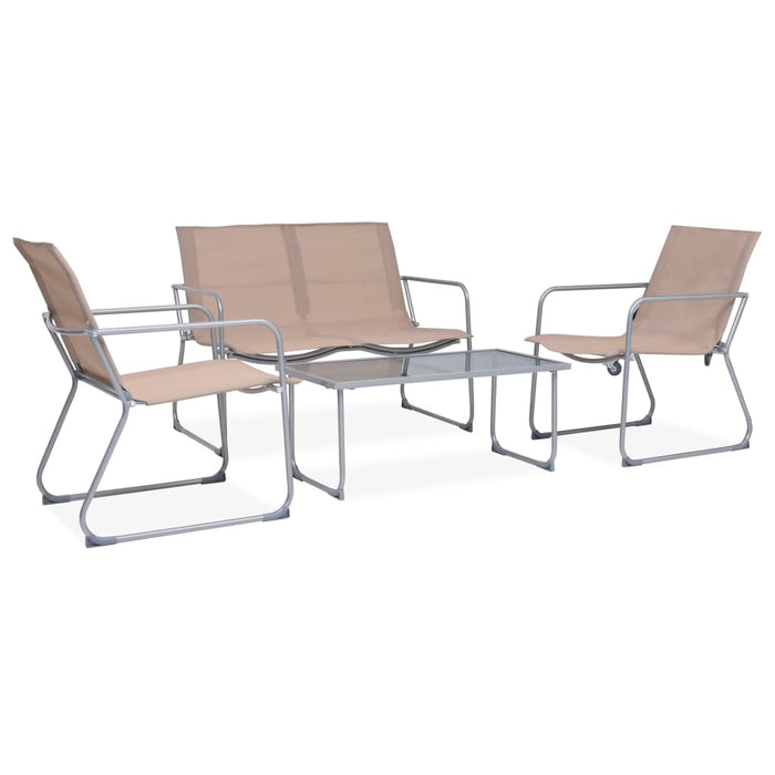 Set mobilier de grădină, 4 piese, gri taupe, oțel și textil - WALTI WALTI