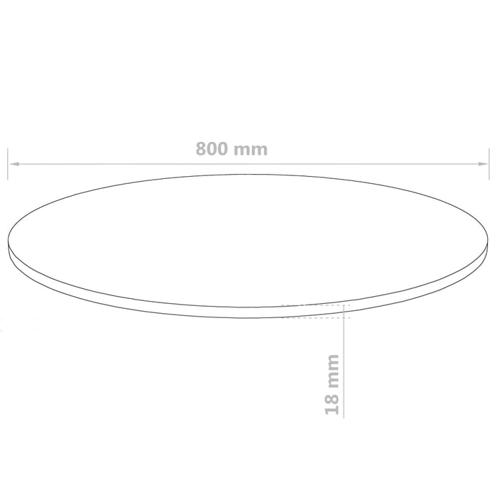 Blat de masă rotund, MDF, 800 x 18 mm WALTI