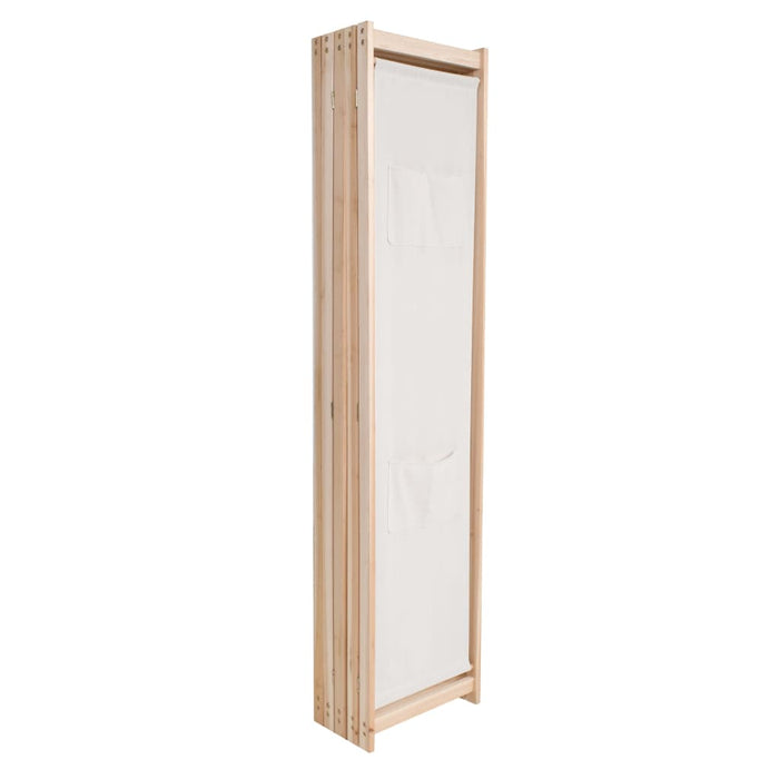 Paravan cameră, 5 panouri, crem, 200x170x4 cm, material textil - WALTI WALTI