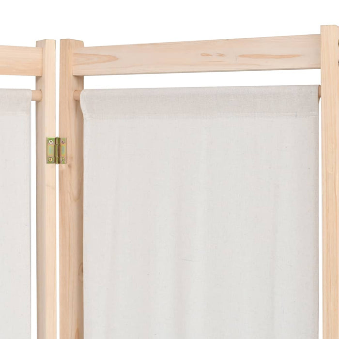 Paravan cameră, 5 panouri, crem, 200x170x4 cm, material textil - WALTI WALTI