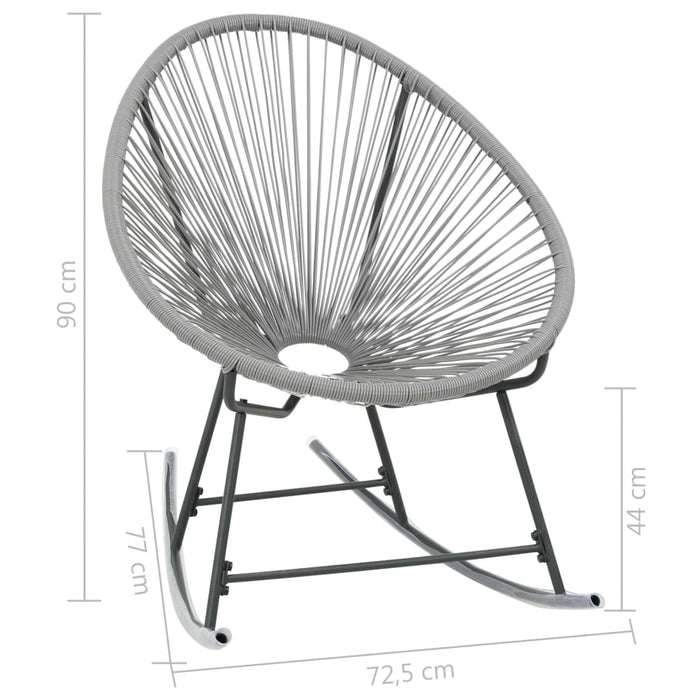 Balansoar de exterior tip lună, gri, poliratan WALTI