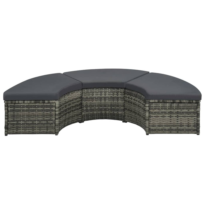 Set mobilier de grădină cu perne, 7 piese, gri, poliratan WALTI
