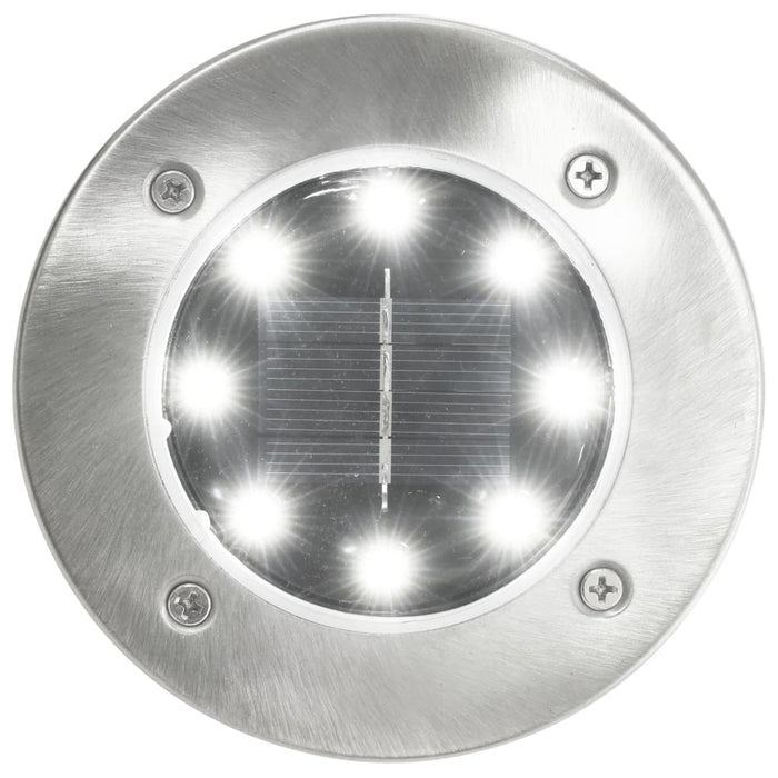Lămpi solare de sol, 8 buc., alb, becuri LED - WALTI WALTI