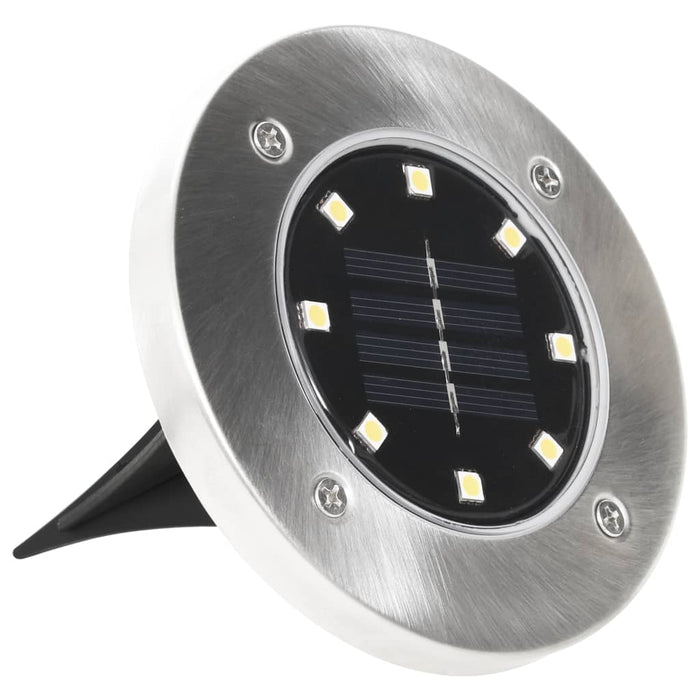Lămpi solare de sol, 8 buc., alb, becuri LED - WALTI WALTI