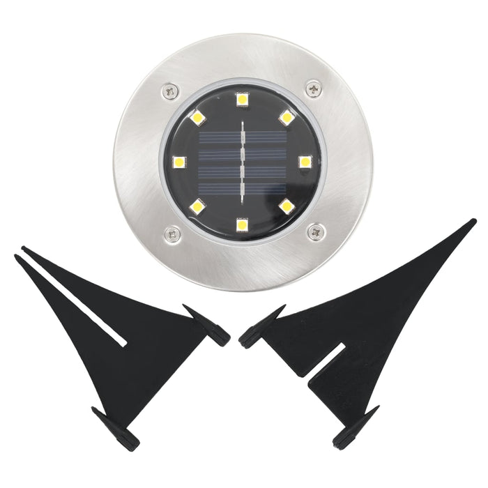 Lămpi solare de sol, 8 buc., alb, becuri LED - WALTI WALTI