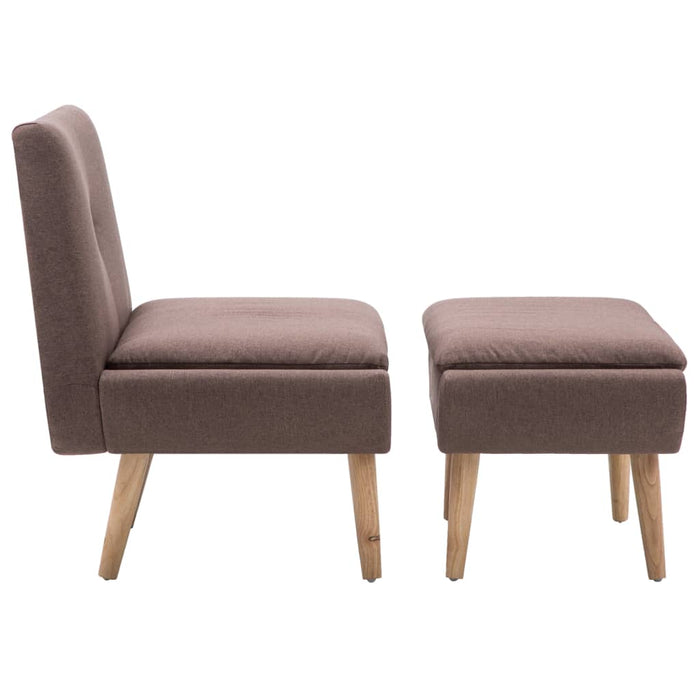 Fotoliu cu taburet, maro, material textil WALTI