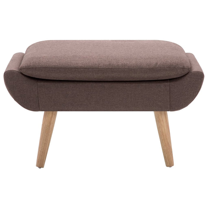 Fotoliu cu taburet, maro, material textil WALTI