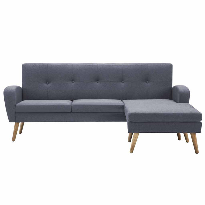 Canapea în formă de L gri deschis 186x136x79cm tapițerie pânză WALTI