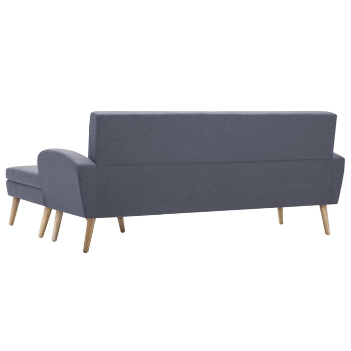 Canapea în formă de L gri deschis 186x136x79cm tapițerie pânză WALTI