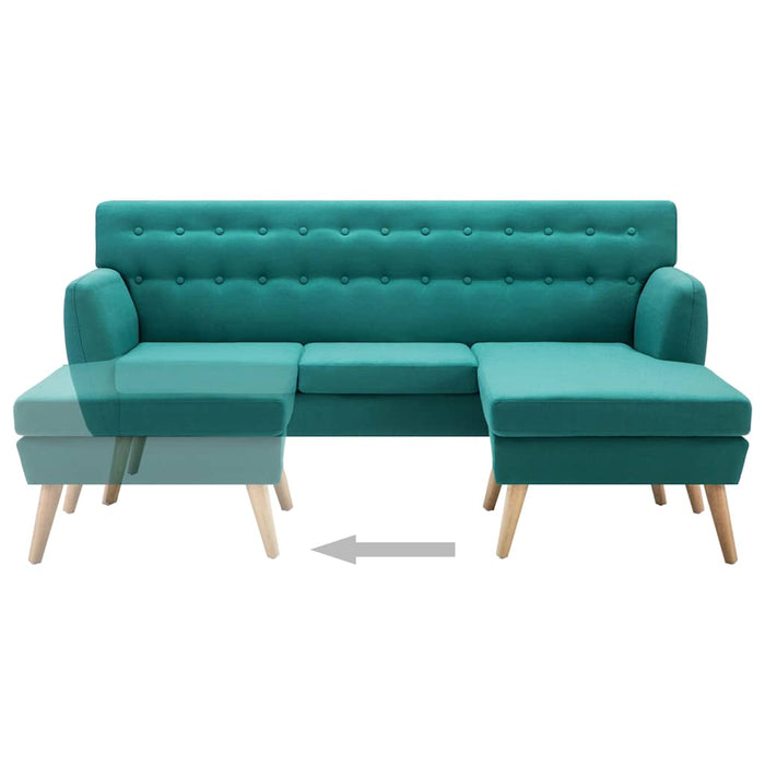 Canapea formă L, material textil, 171,5 x 138 x 81,5 cm, verde WALTI