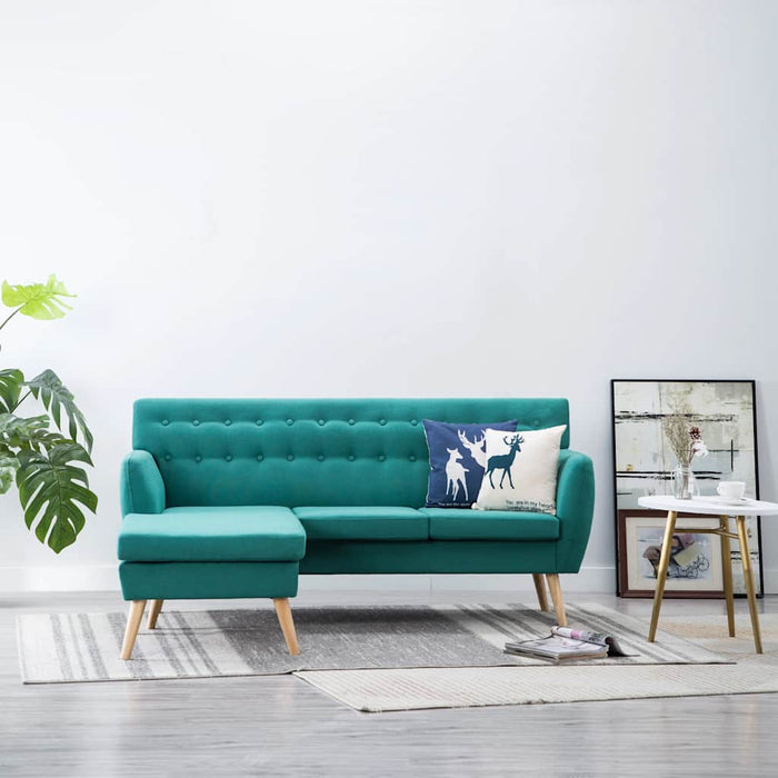 Canapea formă L, material textil, 171,5 x 138 x 81,5 cm, verde WALTI