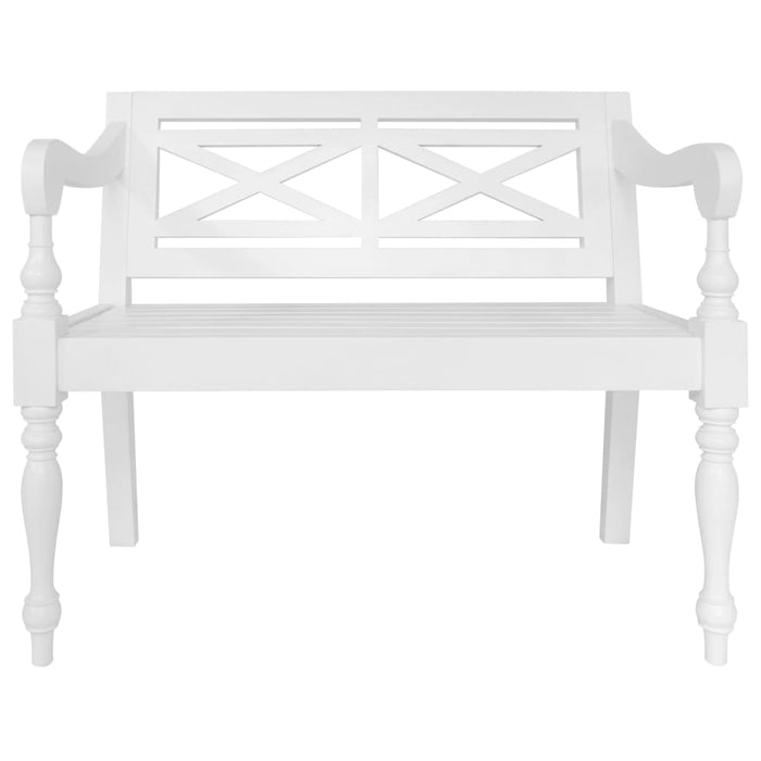 Bancă Batavia, alb, 98 cm, lemn masiv mahon WALTI