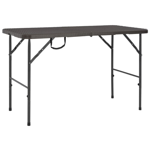Masă de grădină pliabilă, maro, 120x60x74, HDPE, aspect ratan - WALTI WALTI