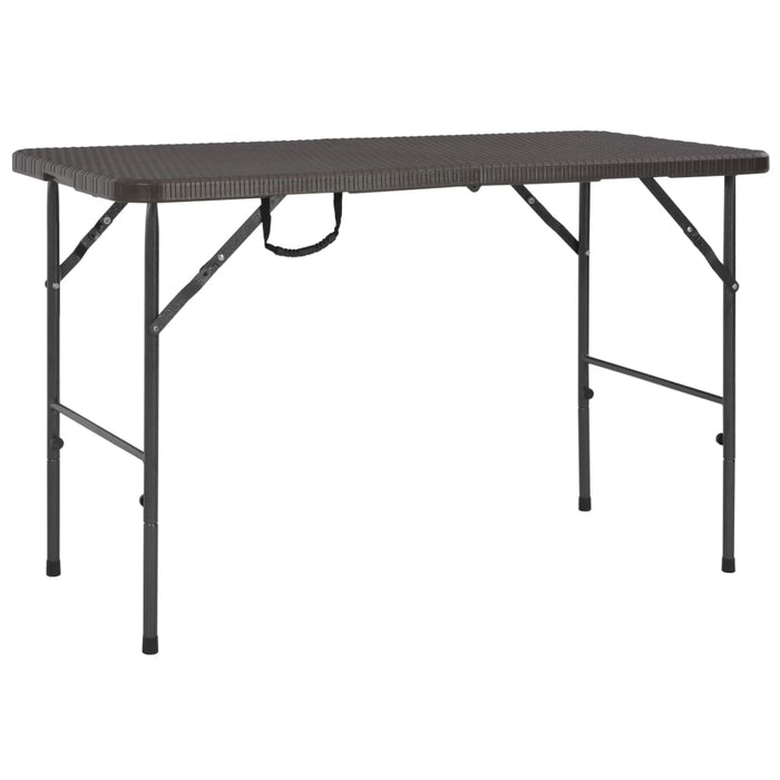 Masă de grădină pliabilă, maro, 120x60x74, HDPE, aspect ratan - WALTI WALTI