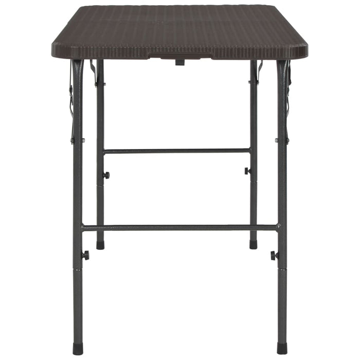 Masă de grădină pliabilă, maro, 120x60x74, HDPE, aspect ratan - WALTI WALTI