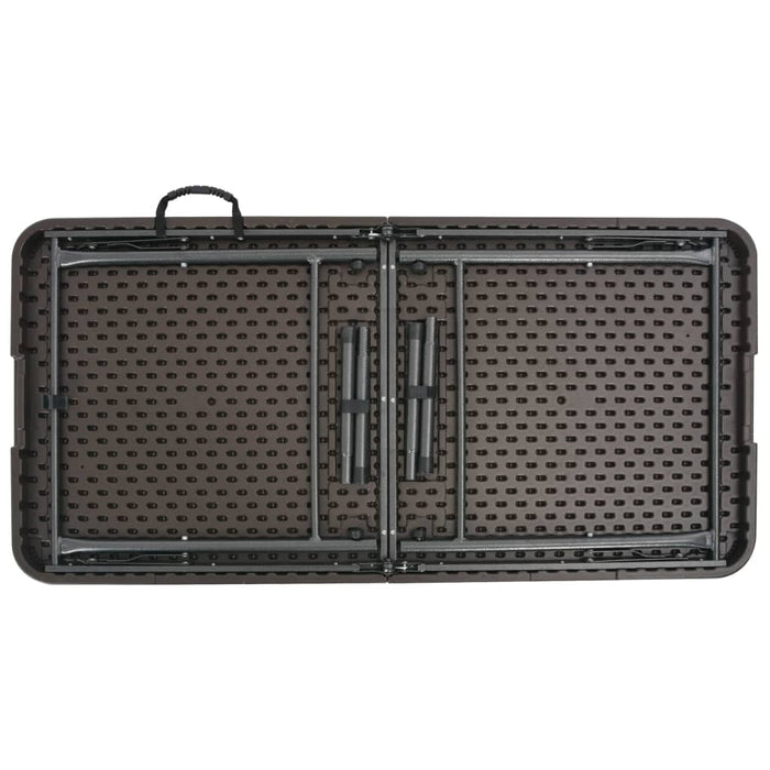Masă de grădină pliabilă, maro, 120x60x74, HDPE, aspect ratan - WALTI WALTI