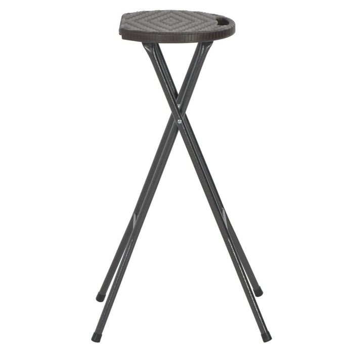 Scaune de bar pliabile 2 buc., maro, HDPE și oțel, aspect ratan - WALTI WALTI