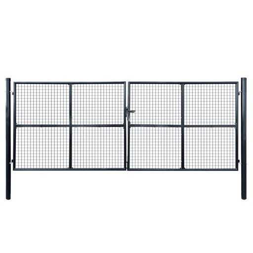 Poartă din plasă grădină, oțel galvanizat, 400 x 150 cm, gri - WALTI WALTI