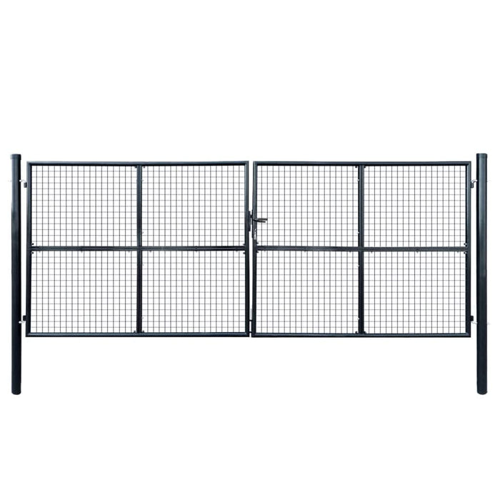 Poartă din plasă grădină, oțel galvanizat, 400 x 150 cm, gri - WALTI WALTI