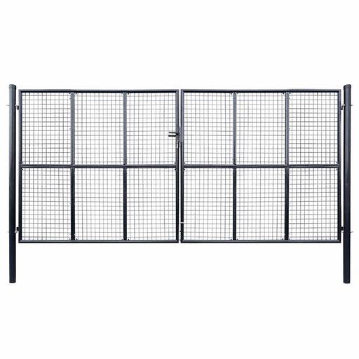 Poartă de grădină din plasă, oțel galvanizat, gri, 400x175 cm - WALTI WALTI