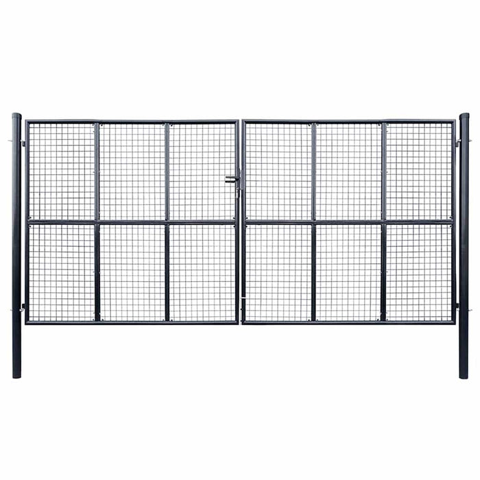 Poartă de grădină din plasă, oțel galvanizat, gri, 400x175 cm - WALTI WALTI