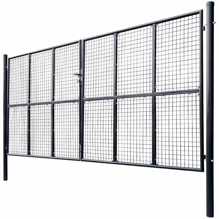 Poartă de grădină din plasă, oțel galvanizat, gri, 400x175 cm - WALTI WALTI