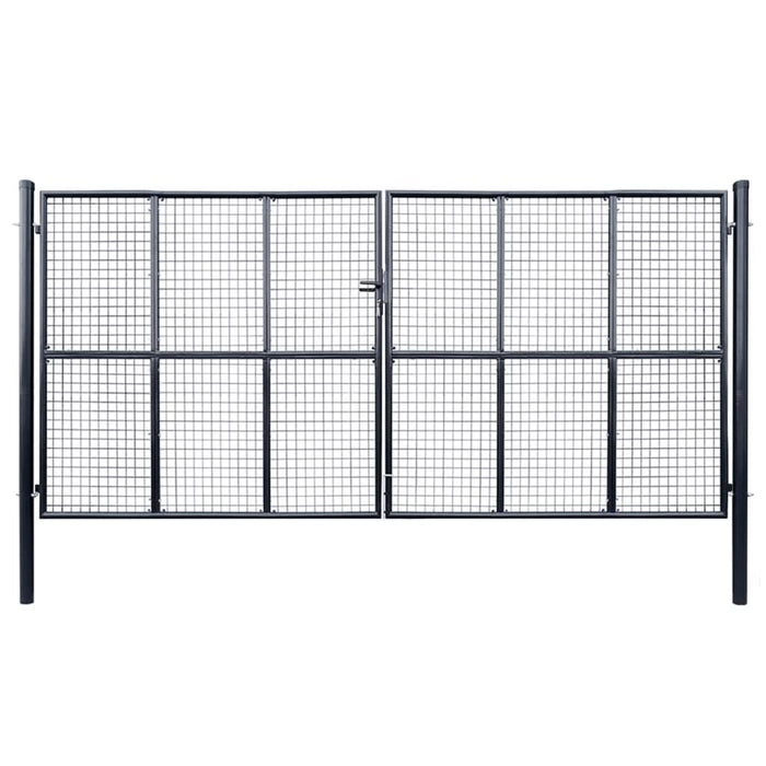 Poartă din plasă grădină, oțel galvanizat, 400 x 100 cm, gri - WALTI WALTI