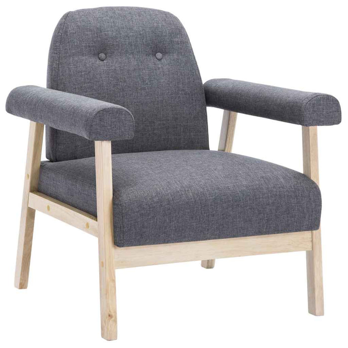Set canapea de 3 persoane, 2 piese, material textil, gri închis WALTI