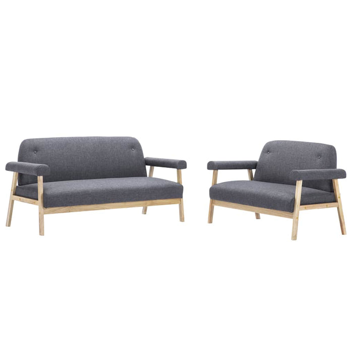Set canapele de 5 persoane, 2 piese, gri închis material textil WALTI