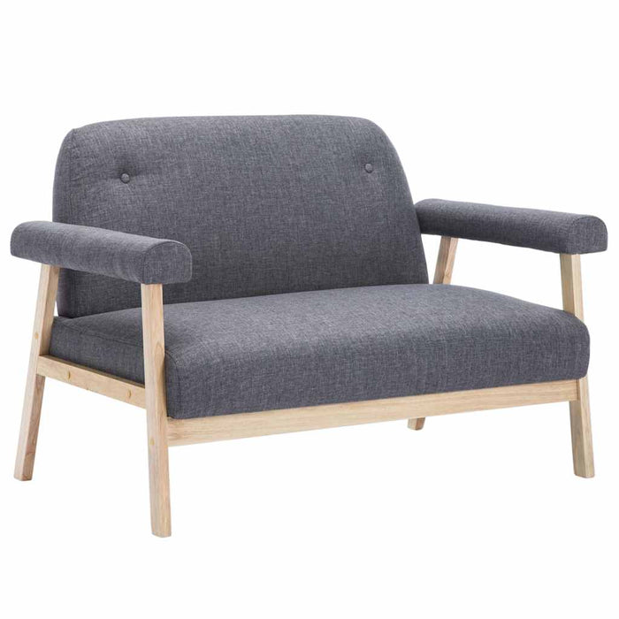 Set canapele de 5 persoane, 2 piese, gri închis material textil WALTI