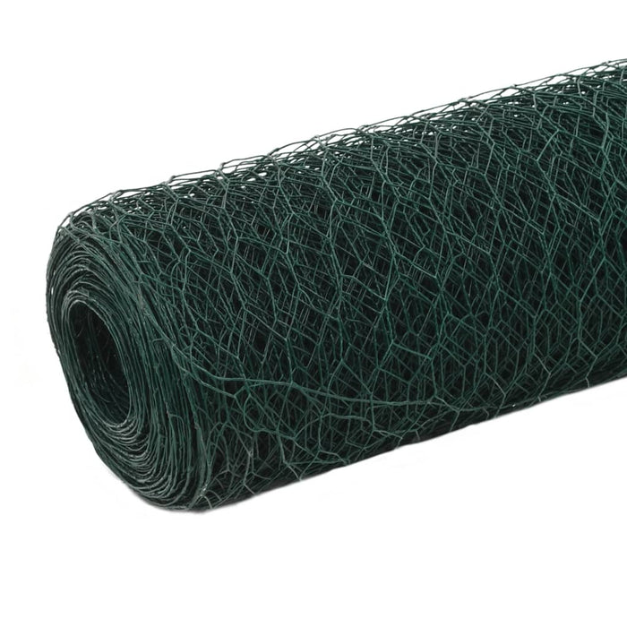 Plasă de sârmă găini, verde, 25 x 1,2 m, oțel cu înveliș PVC - WALTI WALTI