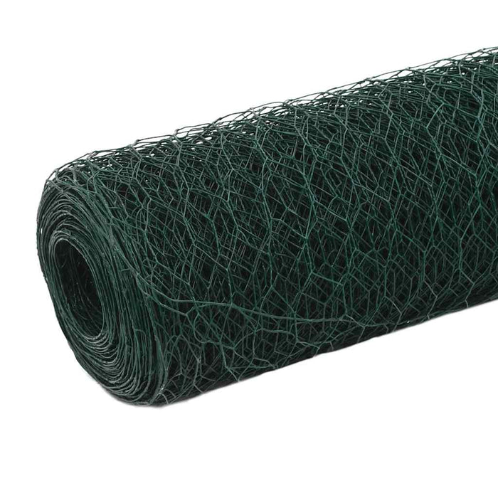 Plasă de sârmă găini, verde, 25 x 1,5 m, oțel cu înveliș PVC - WALTI WALTI