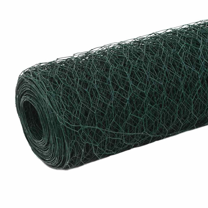 Plasă de sârmă găini, verde, 25 x 1,5 m, oțel cu înveliș PVC - WALTI WALTI
