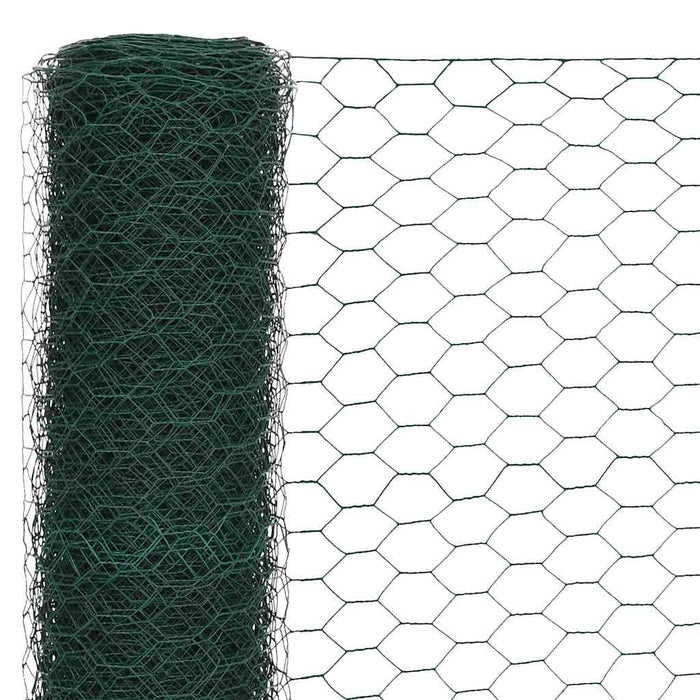 Plasă de sârmă găini, verde, 25 x 1,5 m, oțel cu înveliș PVC - WALTI WALTI