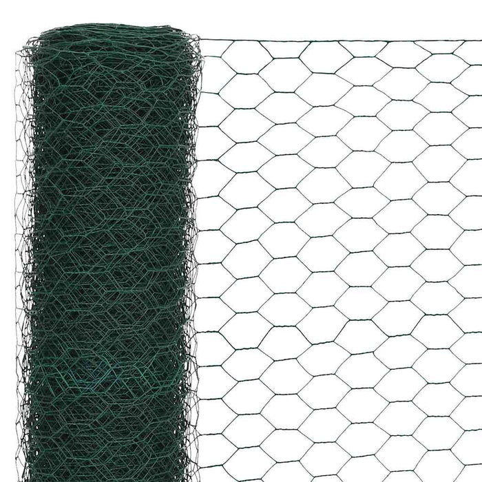 Plasă de sârmă găini, verde, 25 x 1,2 m, oțel cu înveliș PVC - WALTI WALTI