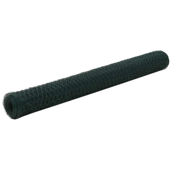 Plasă de sârmă găini, verde, 25 x 1,2 m, oțel cu înveliș PVC - WALTI WALTI