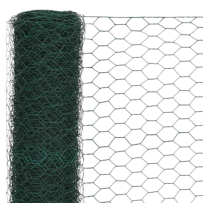 Plasă de sârmă găini, verde, 25 x 1,2 m, oțel cu înveliș PVC - WALTI WALTI