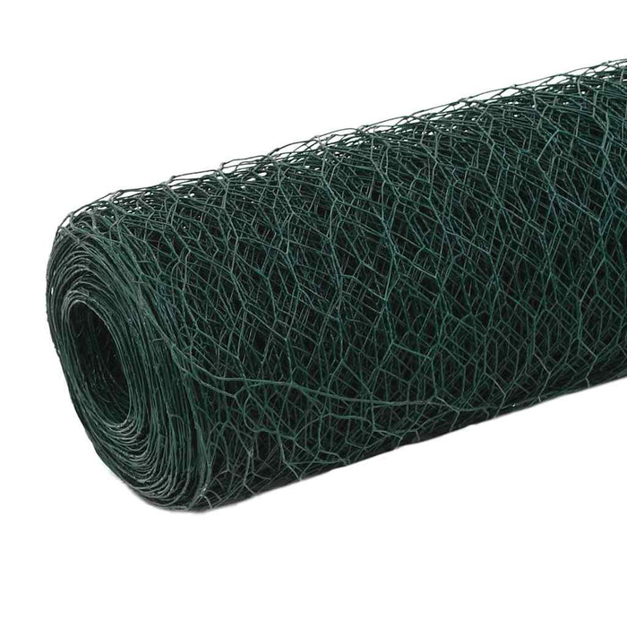 Plasă de sârmă găini, verde, 25 x 1,5 m, oțel cu înveliș PVC - WALTI WALTI