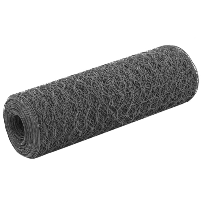 Plasă de sârmă găini, gri, 25 x 0,5 m, oțel cu înveliș PVC - WALTI WALTI