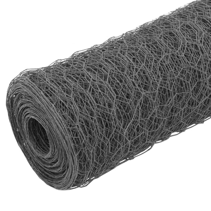 Plasă de sârmă găini, gri, 25 x 1 m, oțel cu înveliș PVC - WALTI WALTI
