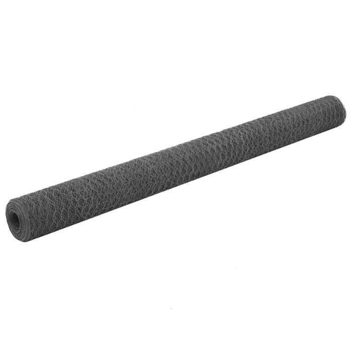 Plasă de sârmă găini, gri, 25 x 1,5 m, oțel cu înveliș PVC - WALTI WALTI